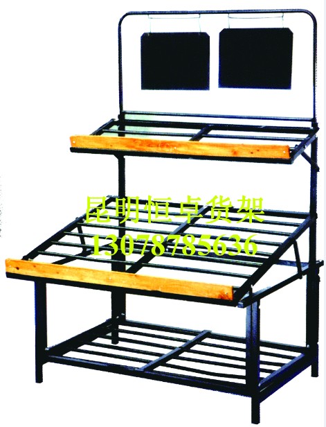 HZ-s06双层钢木蔬果架